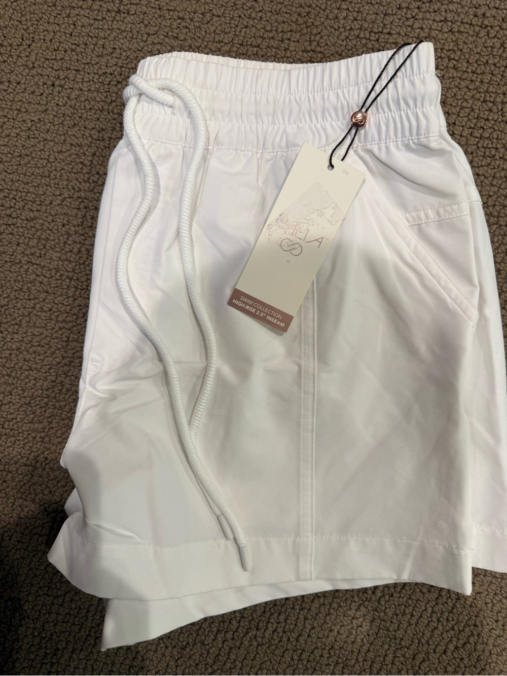 CALIA by Carrie Underwood White Swim Skort with Drawstring